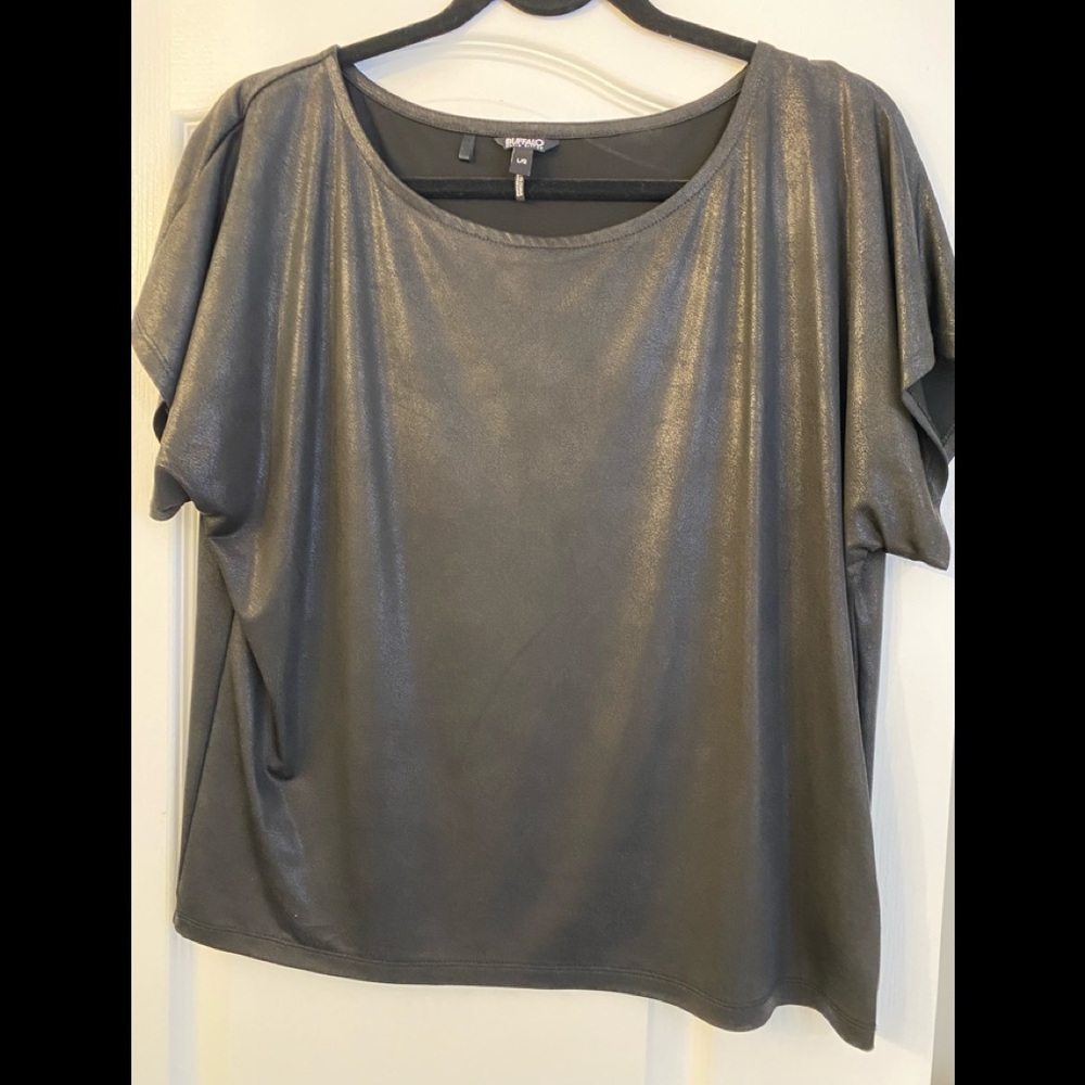 BUFFALO faux suede black top